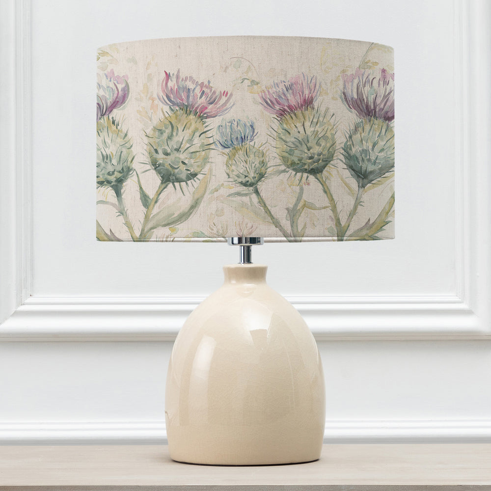 Leura Table Lampbase Cream/Thistle Glen EVA 30cm Lampshade Linen - image 2