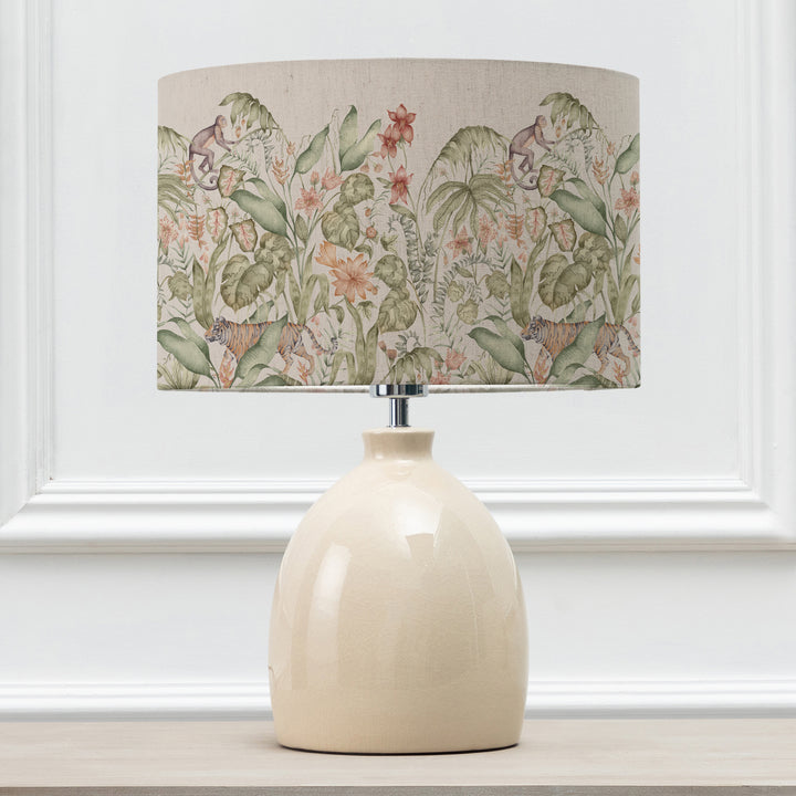 LEURA TABLE LAMPBASE CREAM/TOPICAL UTOPIA EVA 30CM LAMPSHADE MULTI