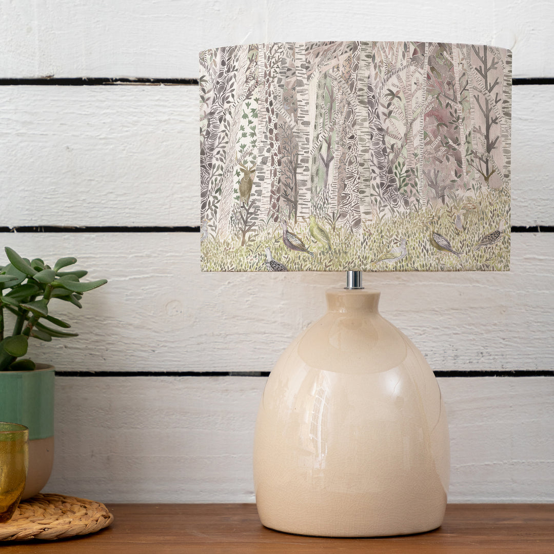 Leura Table Lampbase Cream/Whimsical Tale EVA 30cm Lampshade Willow
