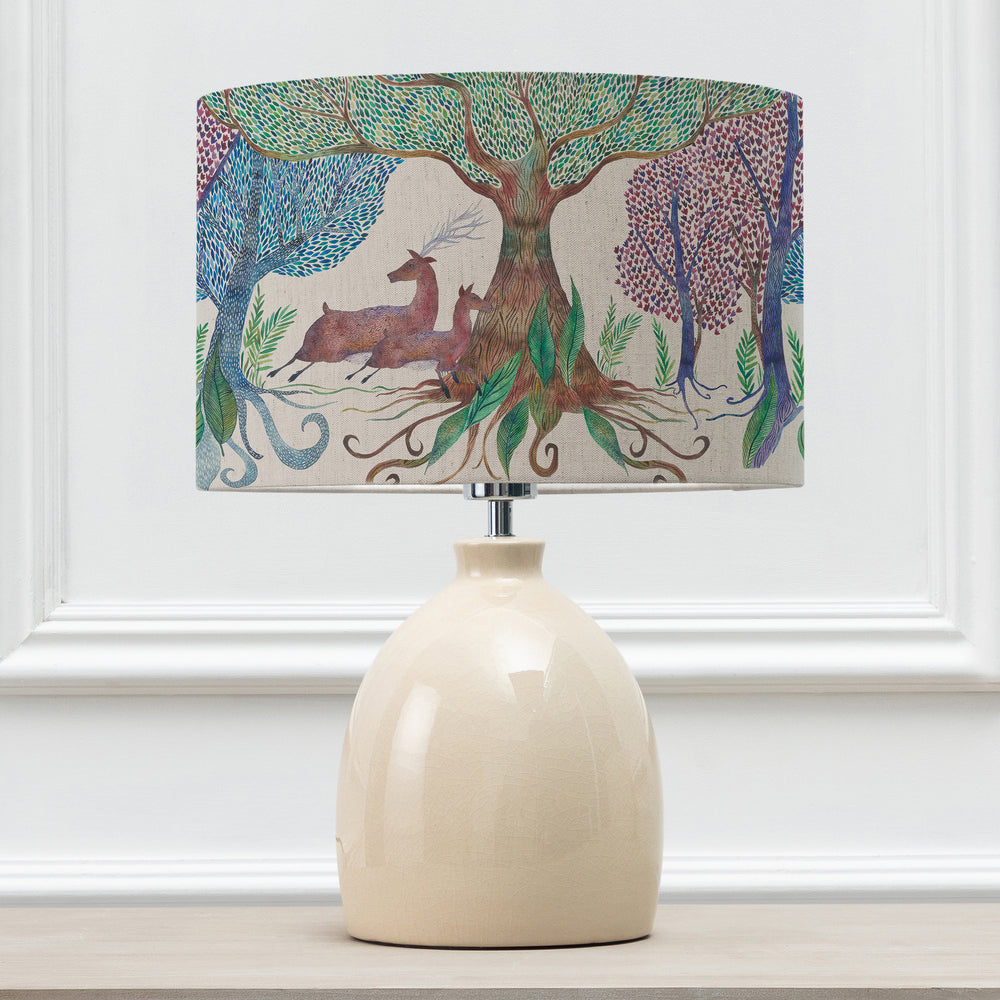 Leura Table Lampbase Cream/Willow Woods EVA 30cm Lampshade Linen - image 2