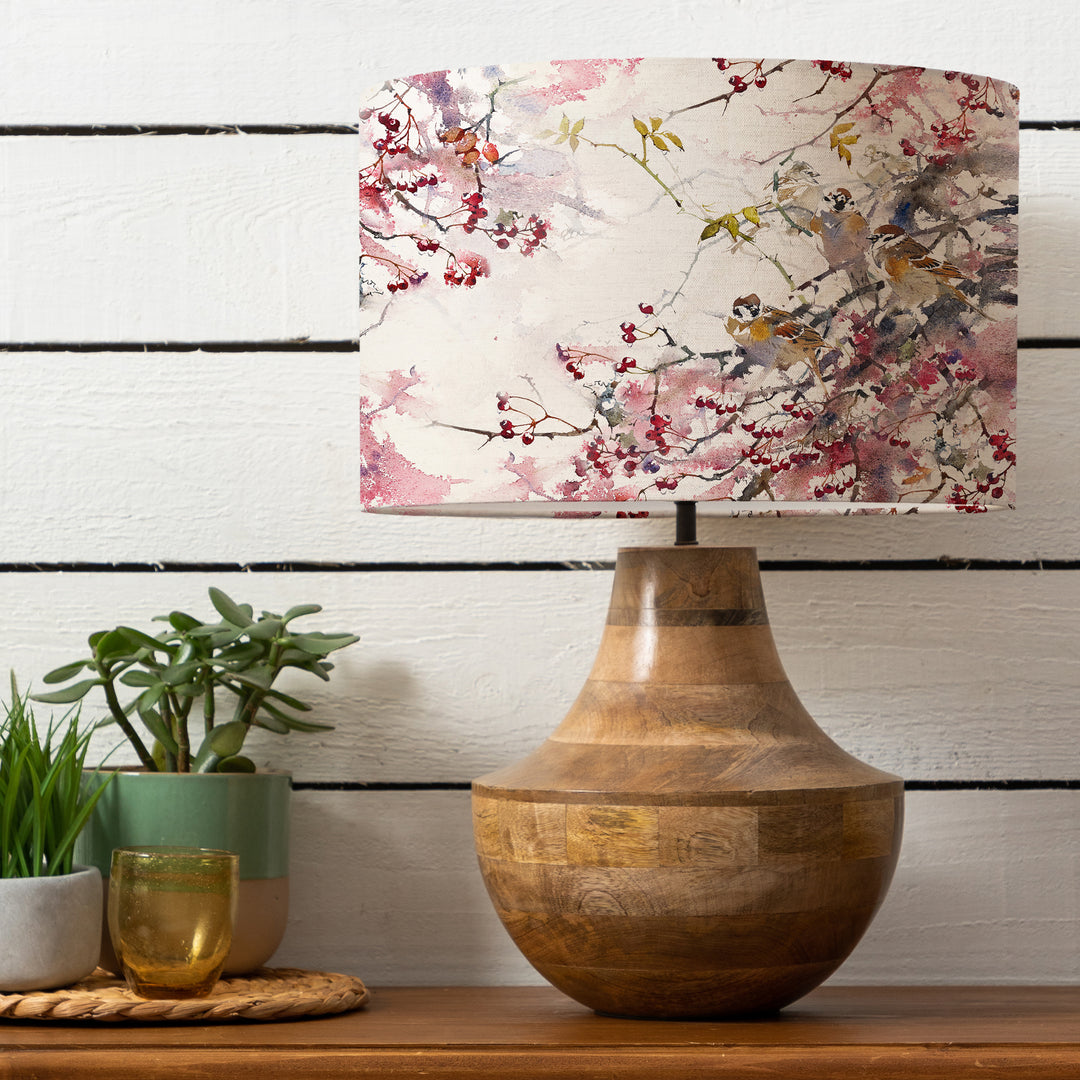 Leven Table Lampbase Mango/Brushwood EVA 40cm Lampshade Blossom