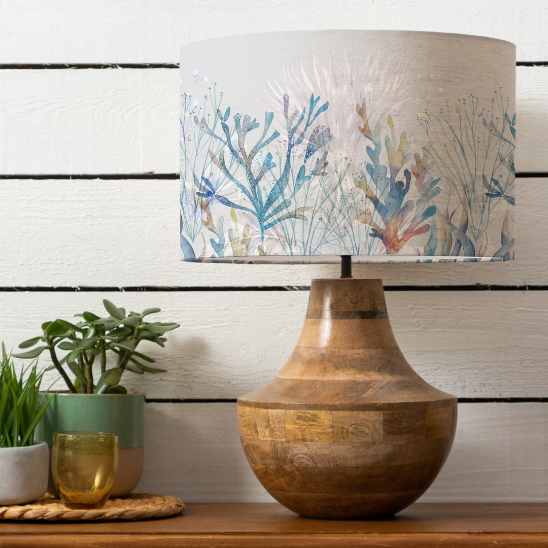 Leven Table Lampbase Mango/Coral Reef EVA 40cm Lampshade Cobalt