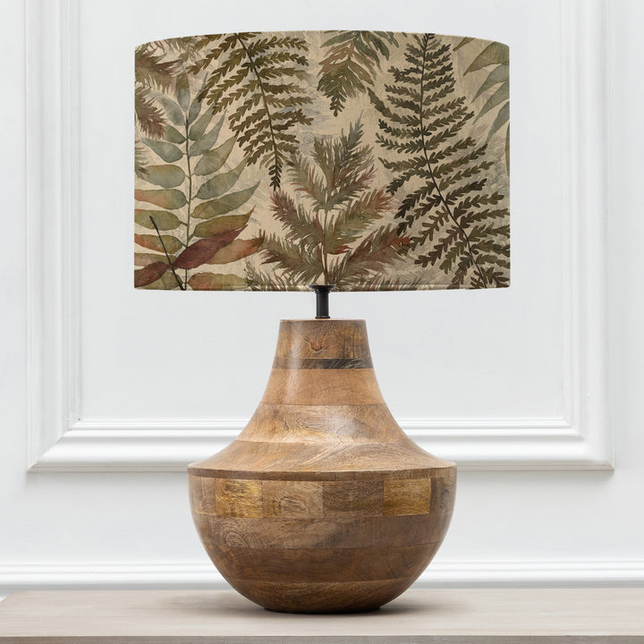 LEVEN TABLE LAMPBASE MANGO/ELOWEN MULBERRY EVA 40CM LAMPSHADE BROWN
