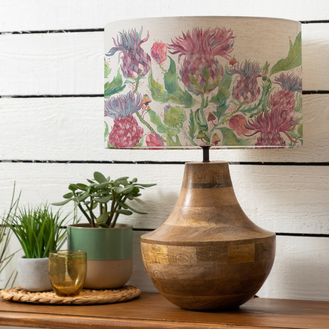 Leven Table Lampbase Mango/Fairytale Bristle EVA 40cm Lampshade Damson