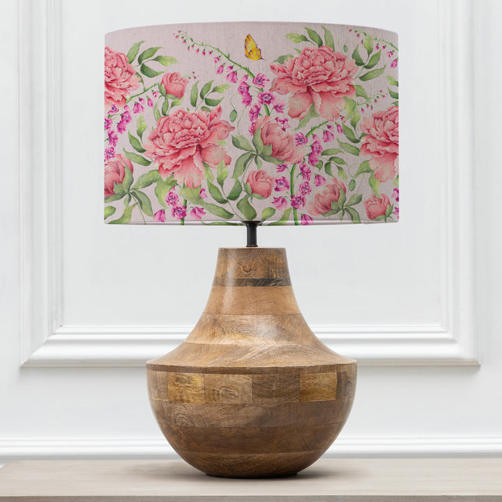 LEVEN TABLE LAMPBASE MANGO/JUNELLE HEATHER EVA 40CM LAMPSHADE PINK