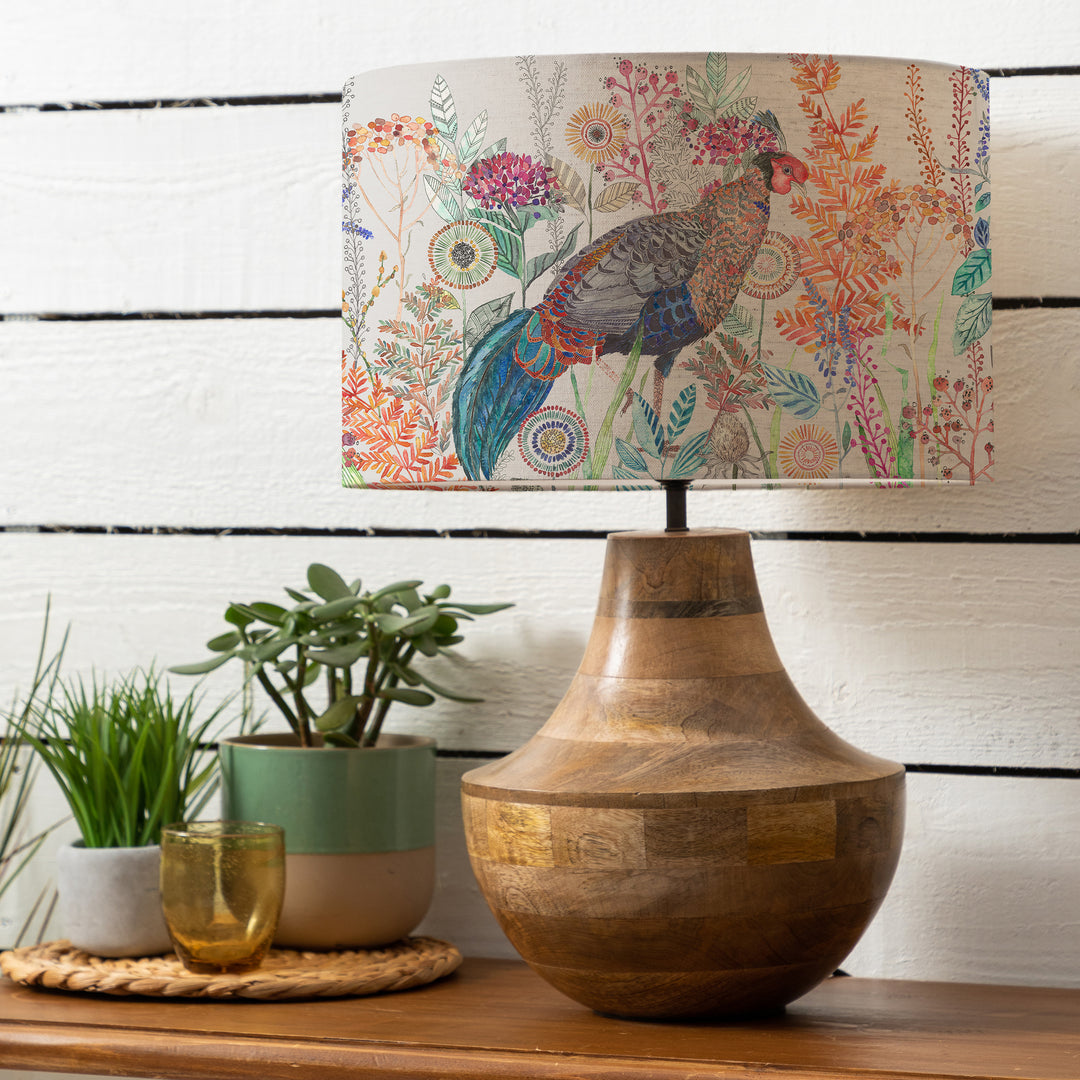 Leven Table Lampbase Mango/Lady Amherst EVA 40cm Lampshade Linen