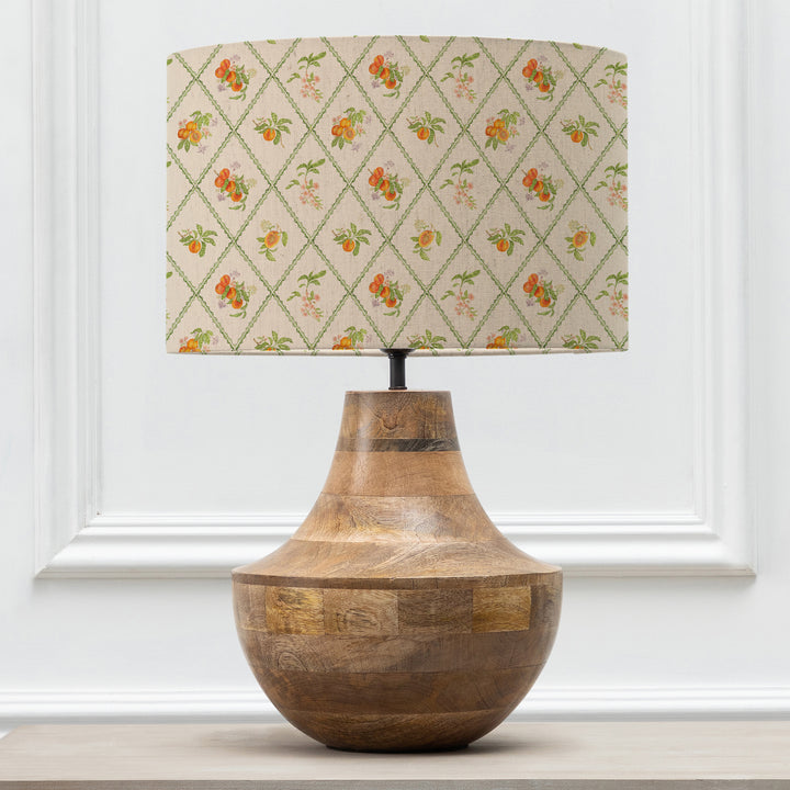 LEVEN TABLE LAMPBASE MANGO/PEACH TRELLIS EVA 40CM LAMPSHADE MULTI
