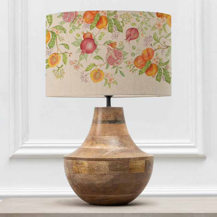 LEVEN TABLE LAMPBASE MANGO/SHRUBBERY FRUITS  EVA 40CM LAMPSHADE MELBA