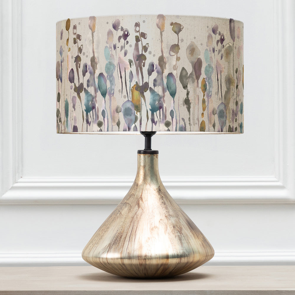 Luna Table Lampbase Glass/Arley EVA 37cm Lampshade Ironstone - image 2
