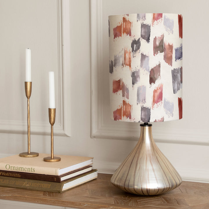 Luna Table Lampbase Glass/Arwen Anna 25x35cm Lampshade Rosewater
