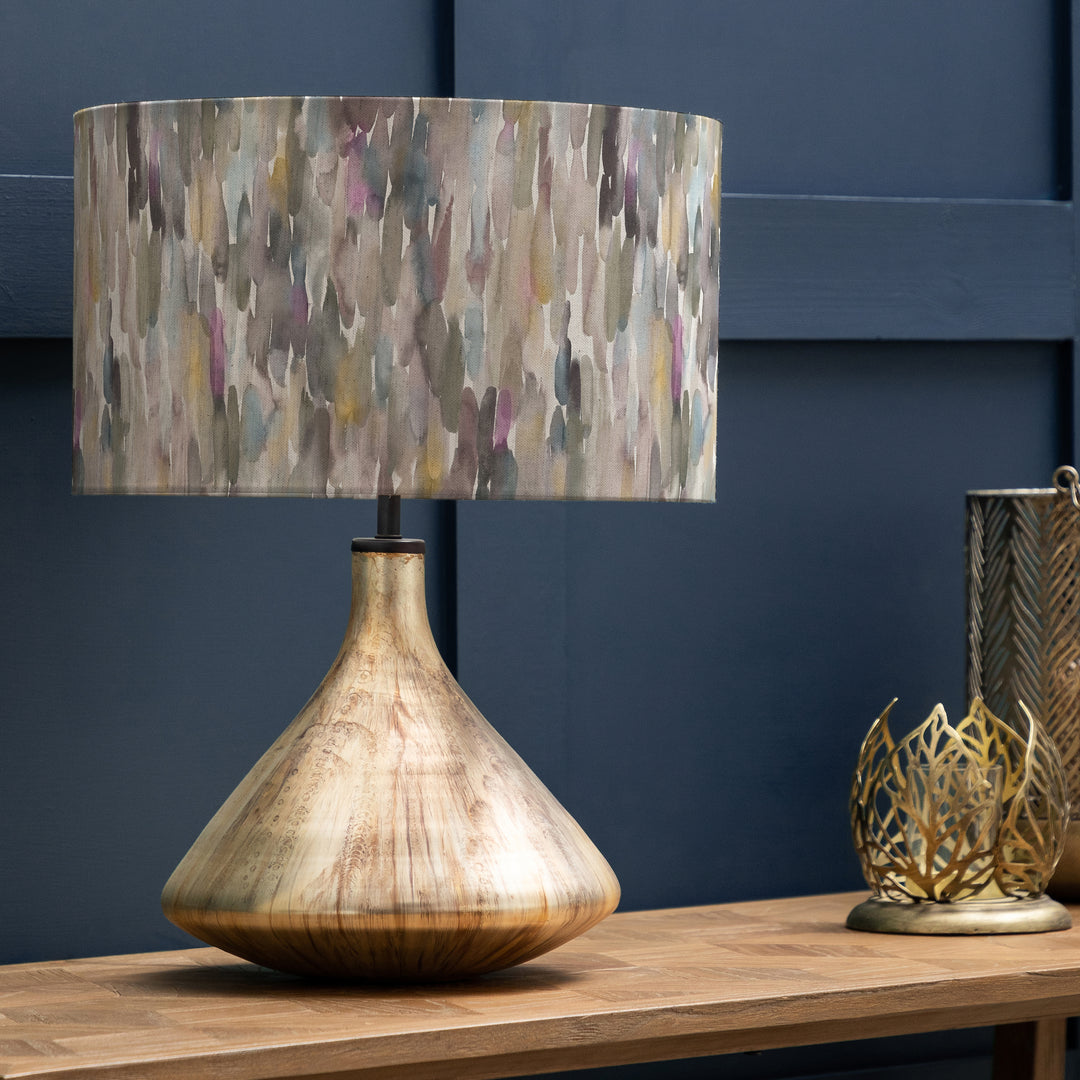 Luna Table Lampbase Glass/Azima EVA 37cm Lampshade Ironstone