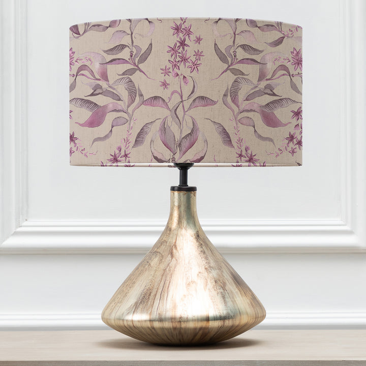 LUNA TABLE LAMPBASE GLASS/HETTIE HYANCINTH EVA 37CM LAMPSHADE PURPLE