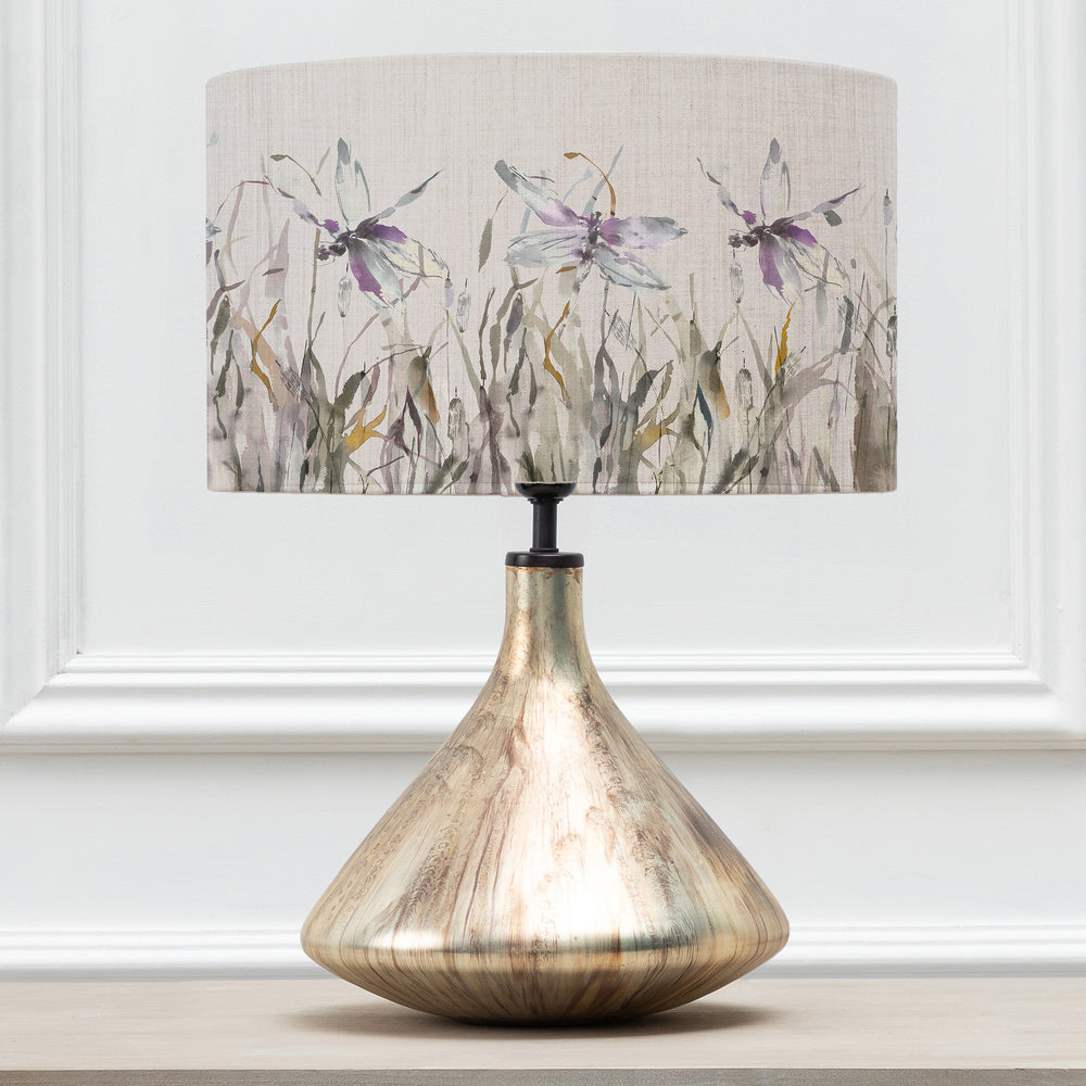 Luna Table Lampbase Glass/Nightingale EVA 37cm Lampshade Ironstone - image 2