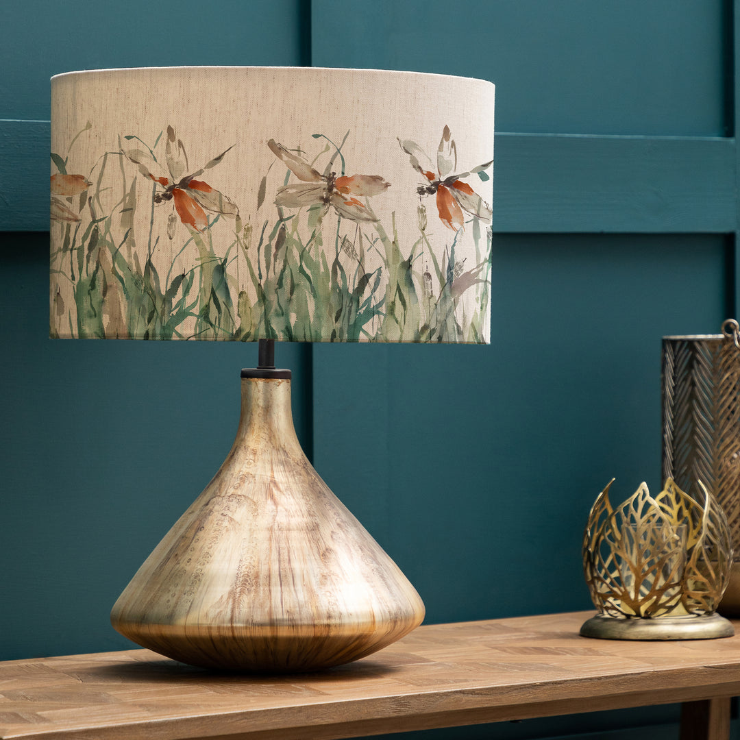Luna Table Lampbase Glass/Nightingale EVA 37cm Lampshade Peridot