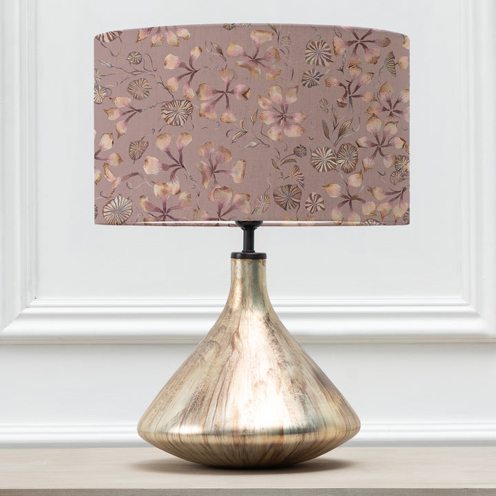 LUNA TABLE LAMPBASE GLASS/PHILIPA VIOLA EVA 37CM LAMPSHADE PINK
