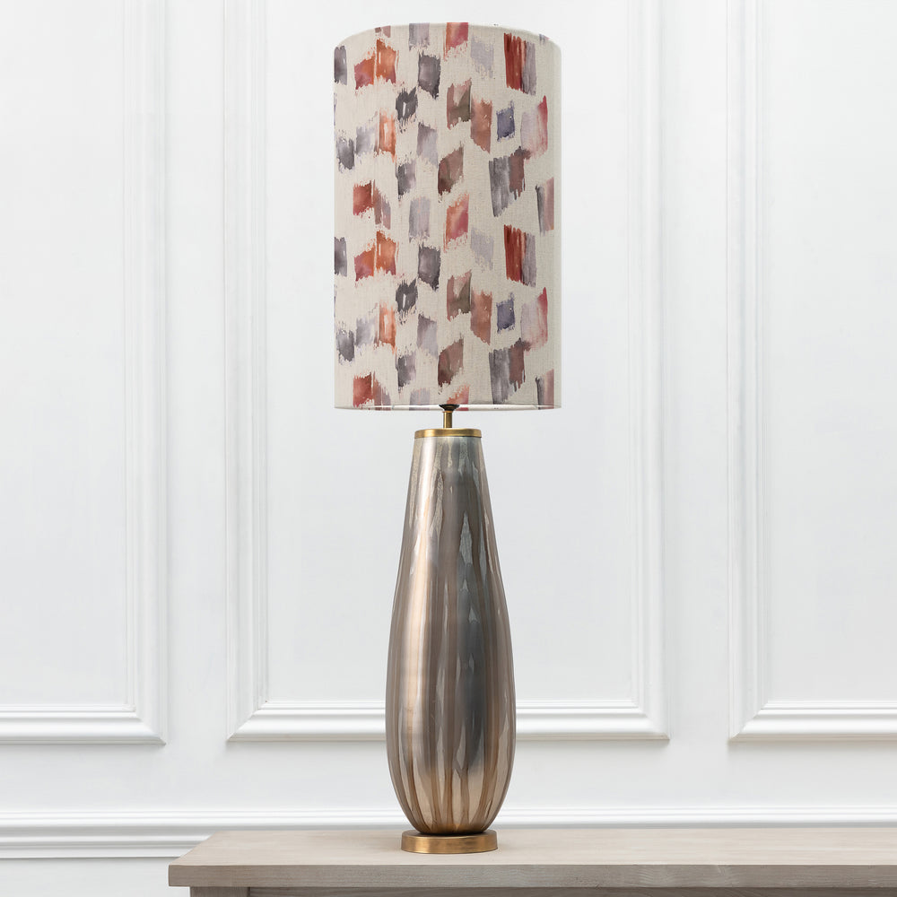 Minerva Table Lampbase Glass/Arwen Anna 30x50cm Lampshade Rosewater - image 2