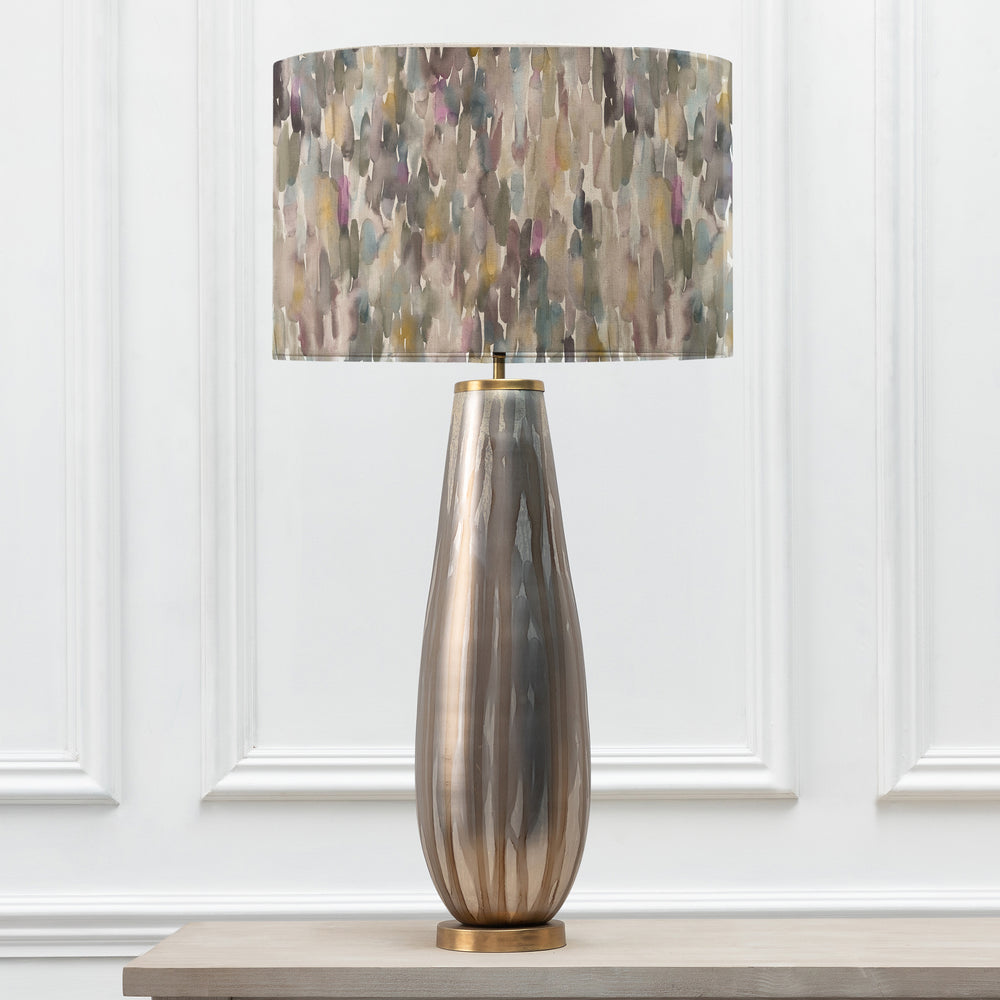 Minerva Table Lampbase Glass/Azima EVA 46cm Lampshade Ironstone - image 2