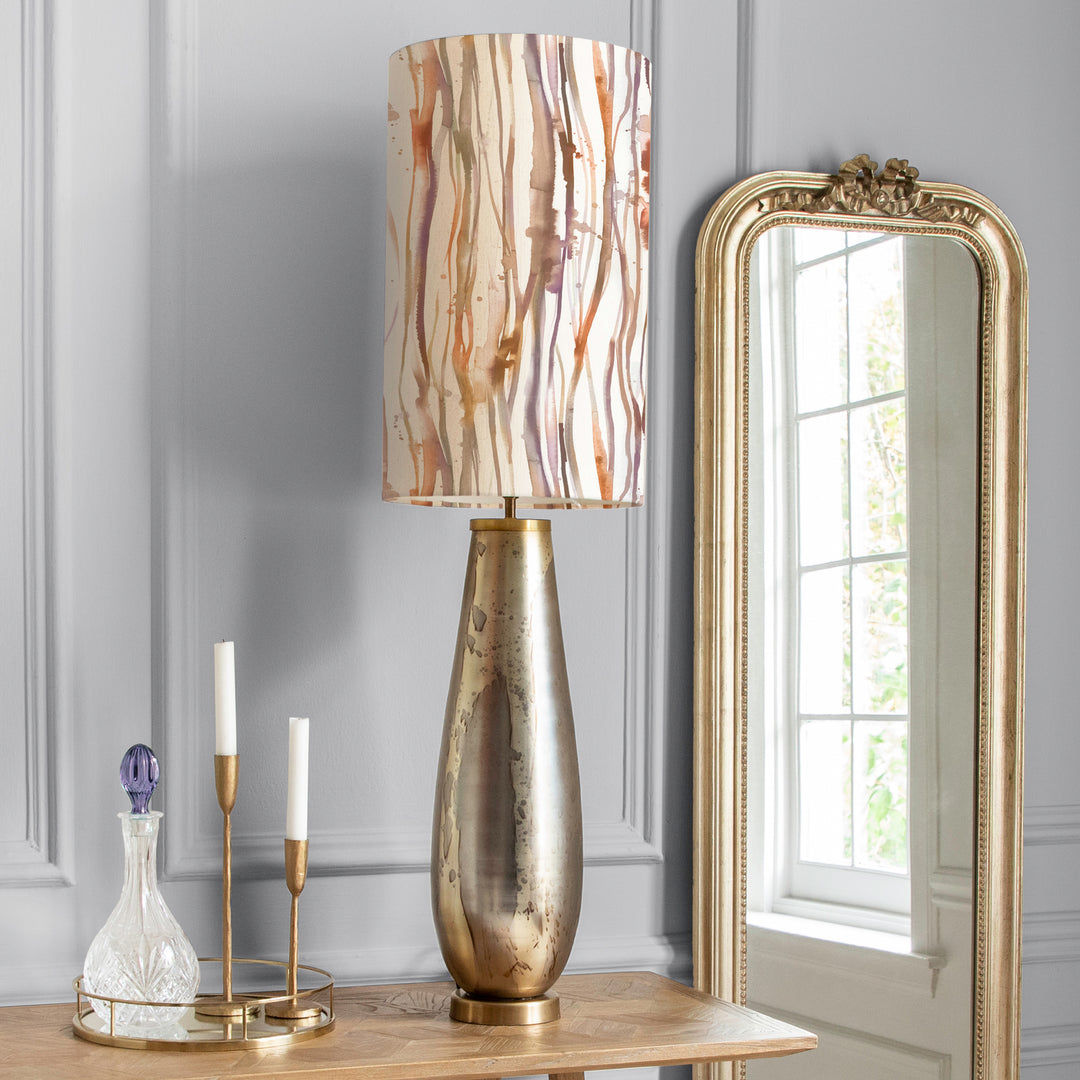 Minerva Table Lampbase Glass/Falls Anna 30x50 Cm Lampshade Ironstone