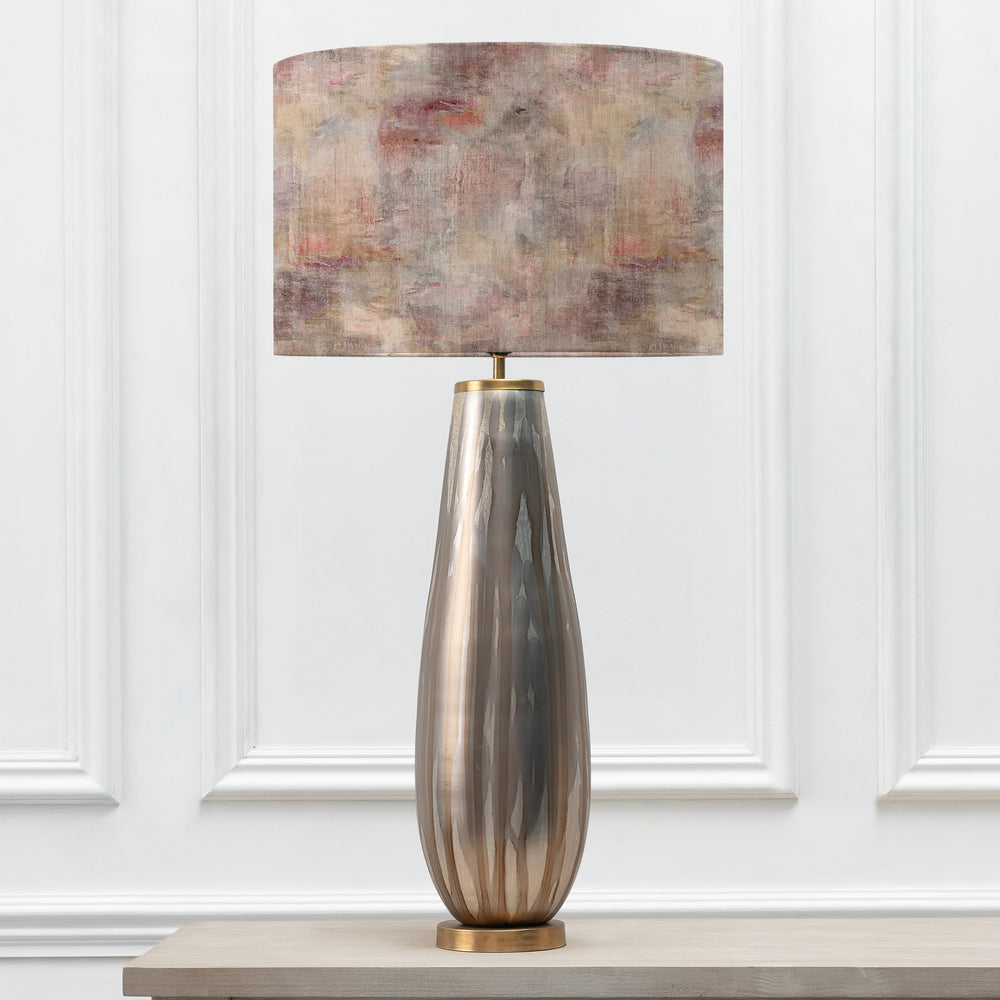 Minerva Table Lampbase Glass/Monet EVA 46cm Lampshade Amber - image 2