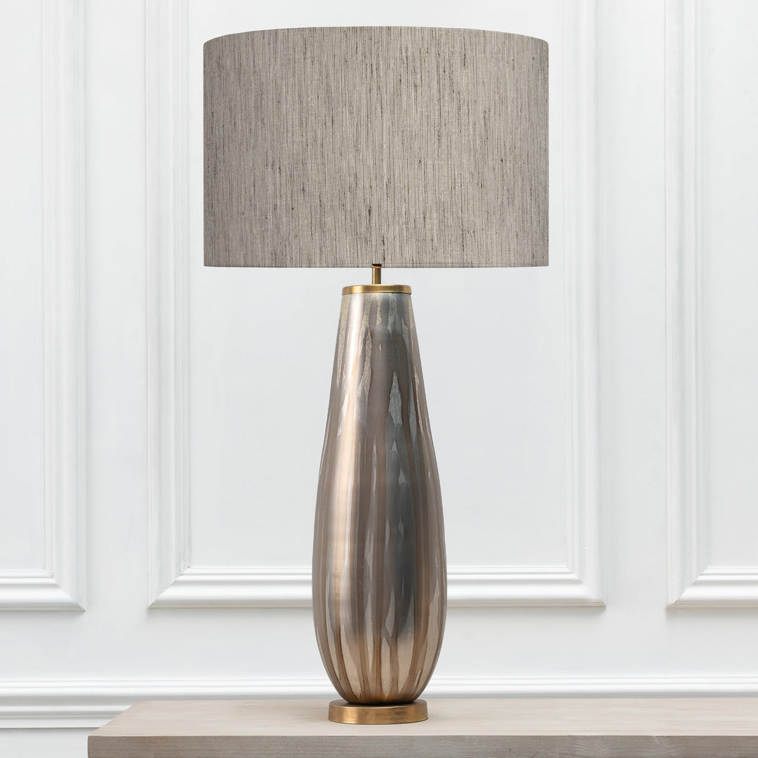 Minerva Table Lampbase Glass/Otaru EVA 46cm Lampshade Bamboo