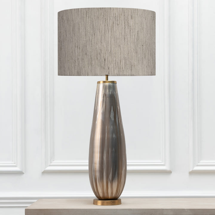 Minerva Table Lampbase Glass/Otaru EVA 46cm Lampshade Bamboo