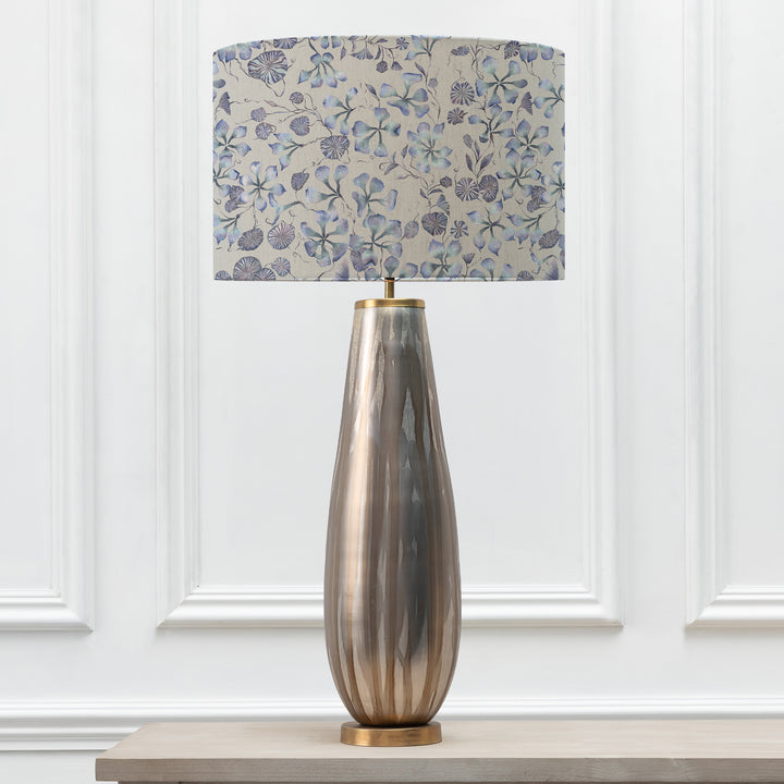 MINERVA TABLE LAMPBASE GLASS/PHILIPA DELFT BLUE EVA 47CM LAMPSHADE BLUE