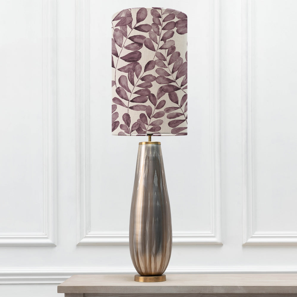 Minerva Table Lampbase Glass/Rowan Anna 30x50cm Lampshade Dusk - image 2