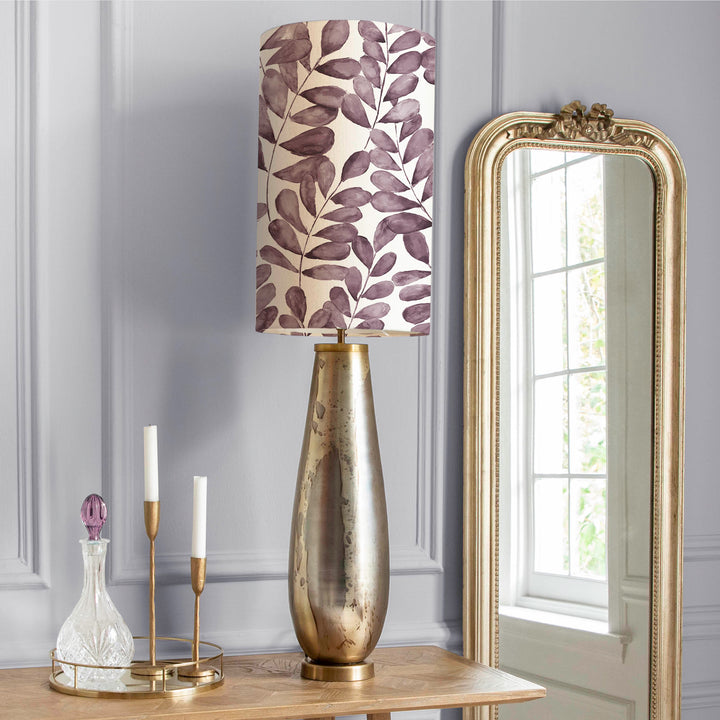 Minerva Table Lampbase Glass/Rowan Anna 30x50cm Lampshade Dusk