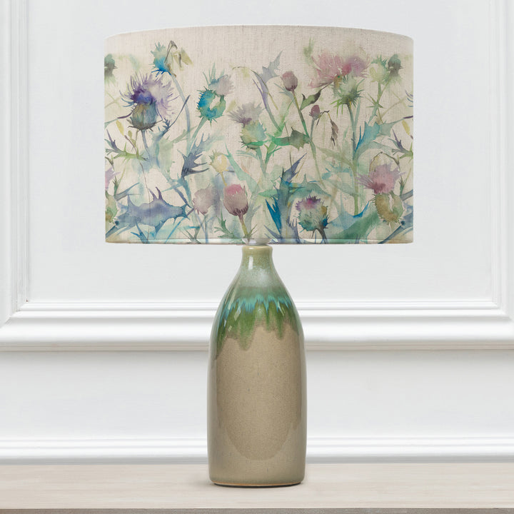 NARVI LAMPBASE JADE/CIRSIUM EVA 30CM LAMPSHADE DAMSON