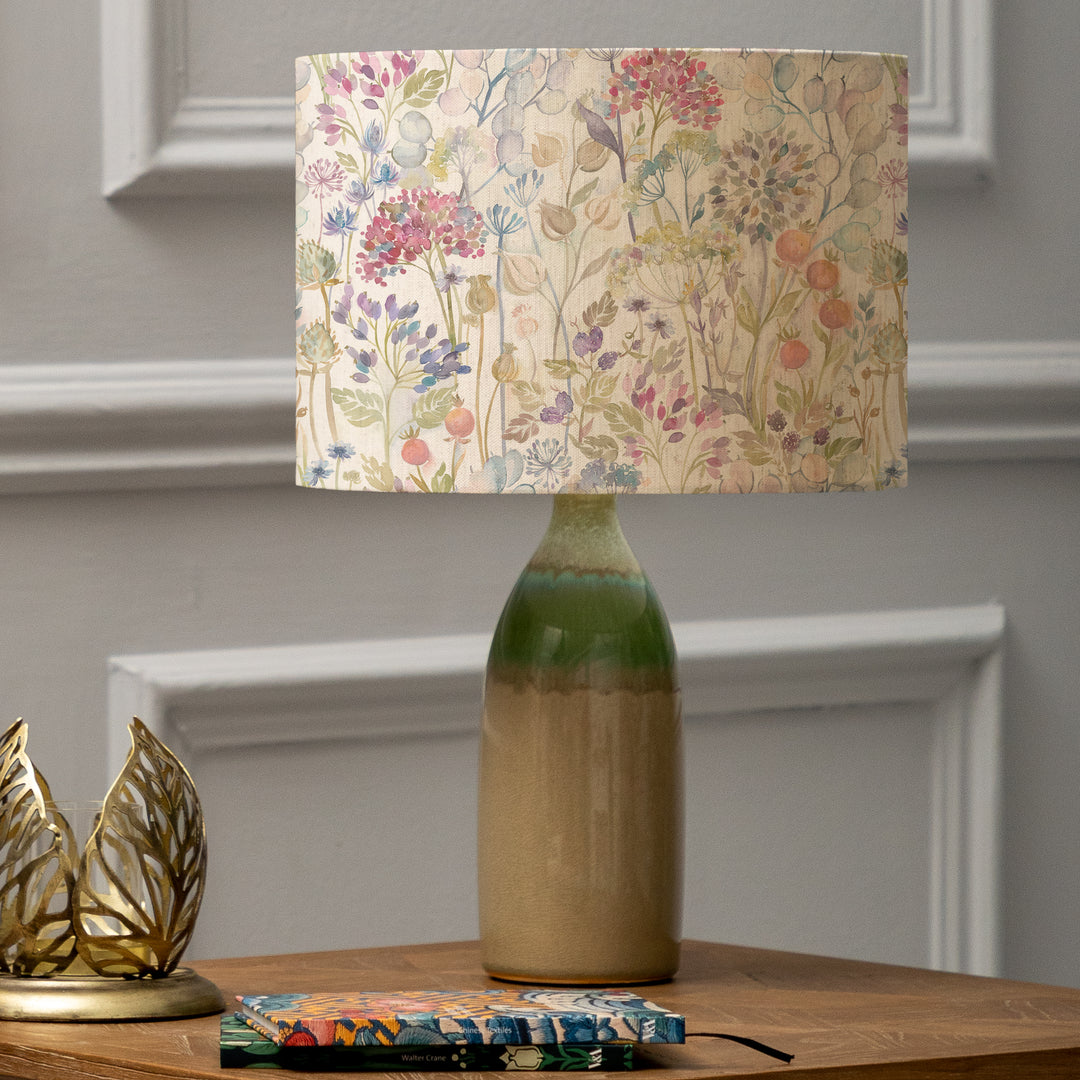 Narvi Lampbase Jade/Hedgerow EVA 30cm Lampshade Linen