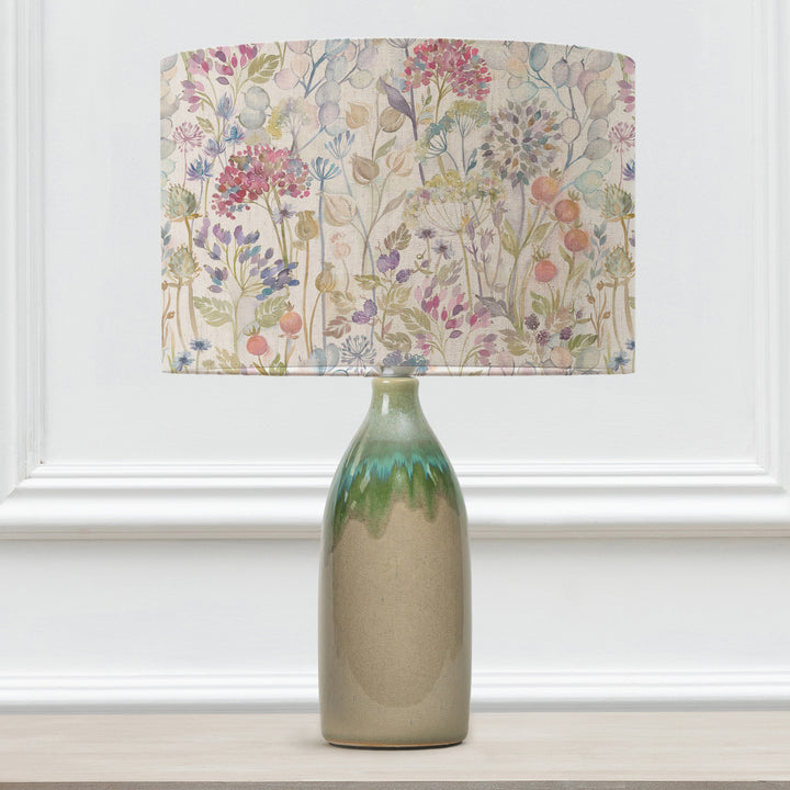NARVI LAMPBASE JADE/HEDGEROW EVA 30CM LAMPSHADE LINEN