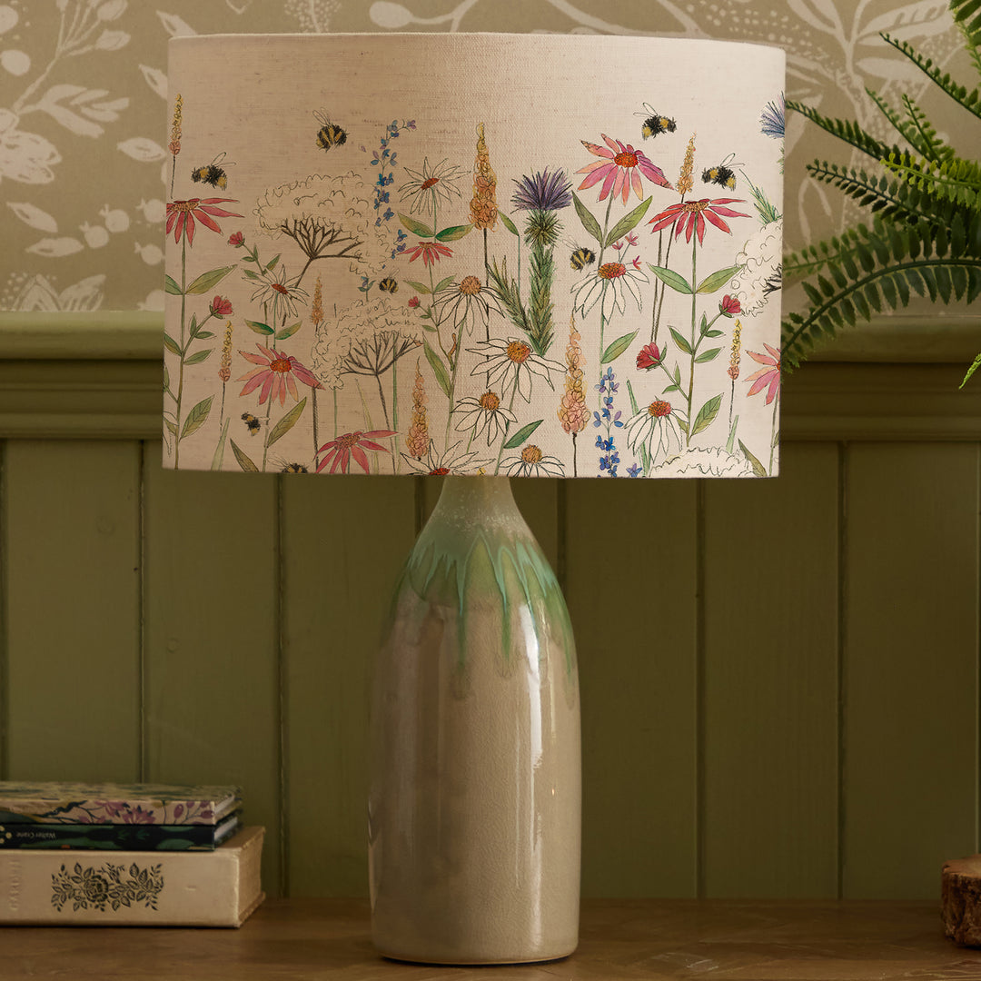 Narvi Lampbase Jade/Hermione EVA 30cm Lampshade Linen