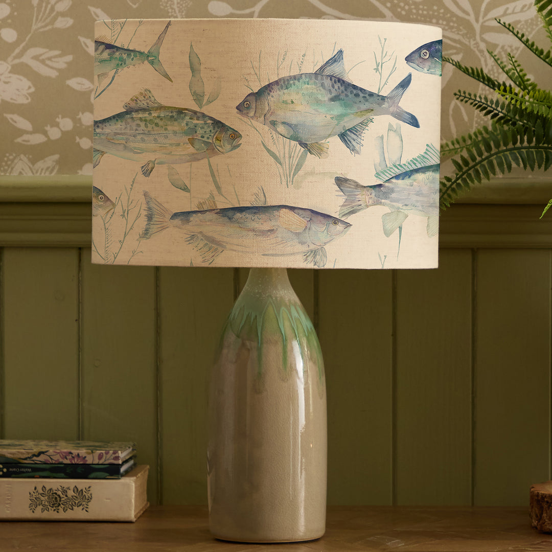 Narvi Lampbase Jade/Ives Waters EVA 30cm Lampshade Marine