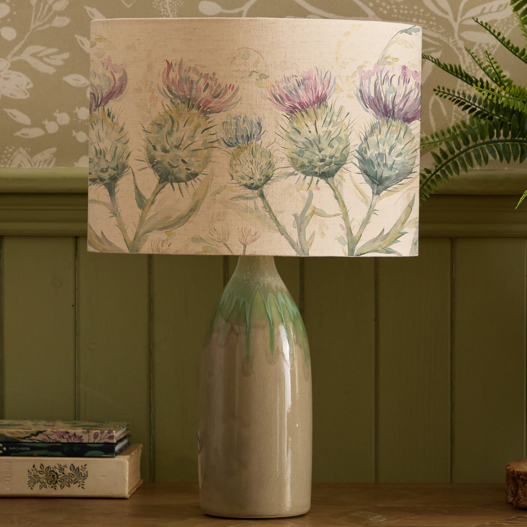 Narvi Lampbase Jade/Thistle Glen EVA 30cm Lampshade Linen