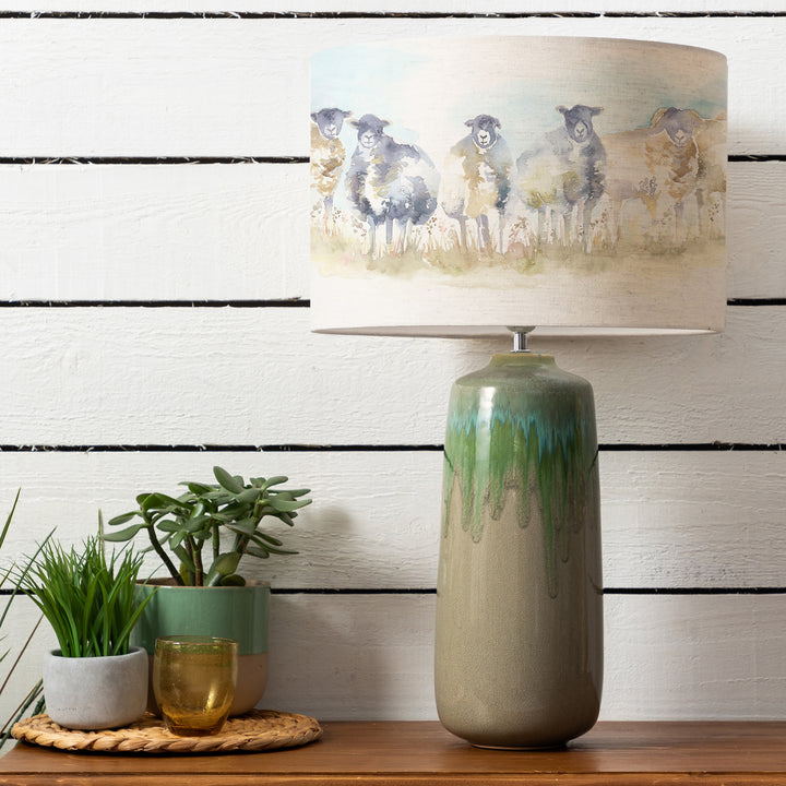 Neo Lampbase Jade/Come By EVA 40cm Lampshade Linen