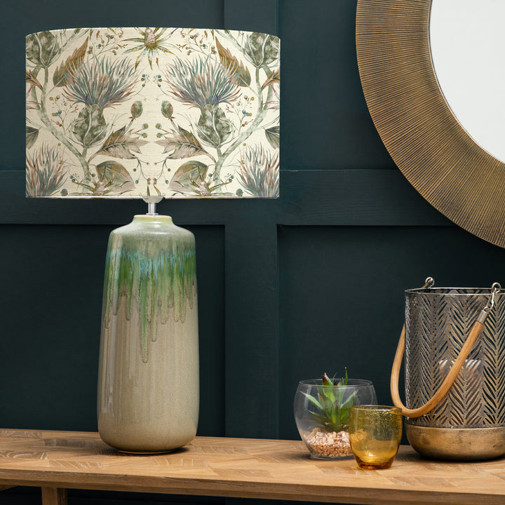 Neo Lampbase Jade/Varys EVA 40cm Lampshade Auburn Linen