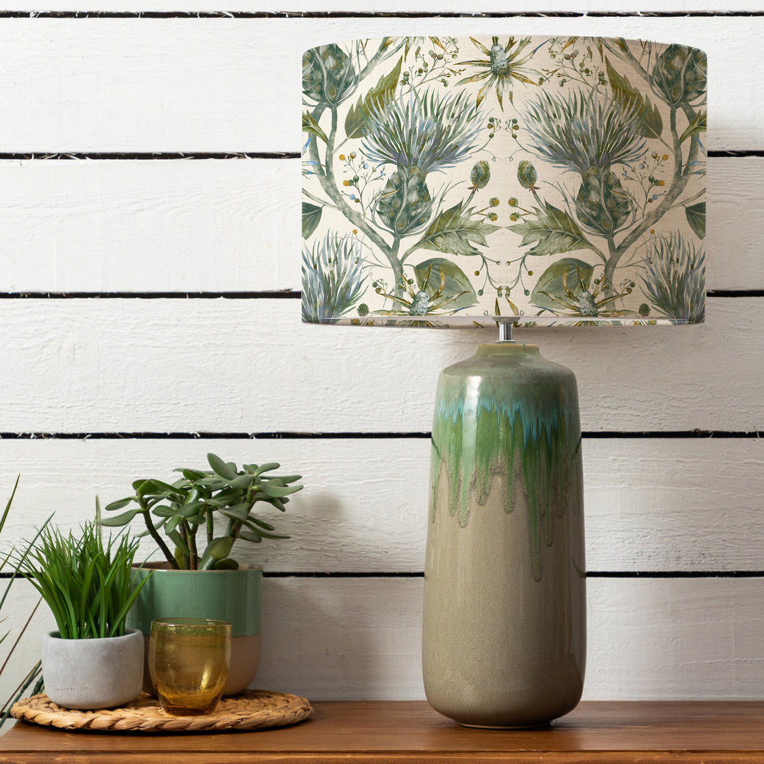 Neo Lampbase Jade/Varys EVA 40cm Lampshade Lichen Linen