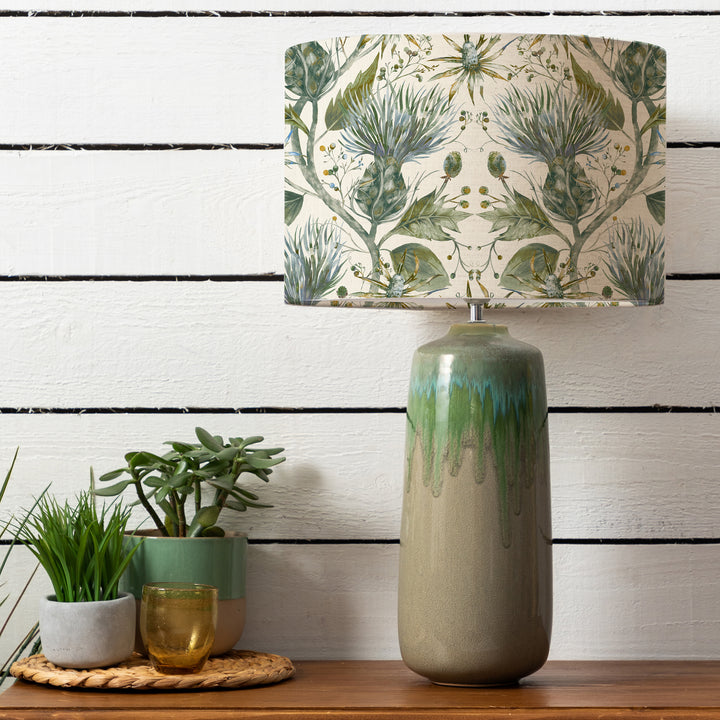 Neo Lampbase Jade/Varys EVA 40cm Lampshade Lichen Linen
