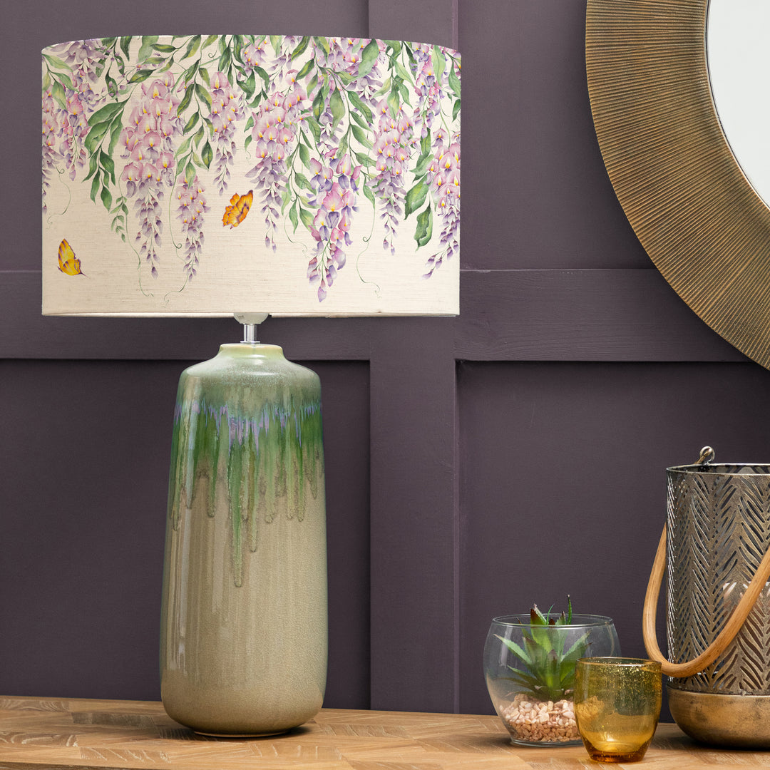 Neo Lampbase Jade/Mariposa Cream EVA 40cm Lampshade Purple