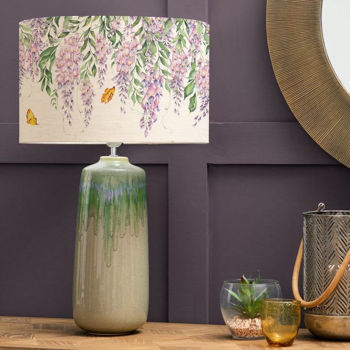 Neo Lampbase Jade/Mariposa Cream EVA 40cm Lampshade Purple