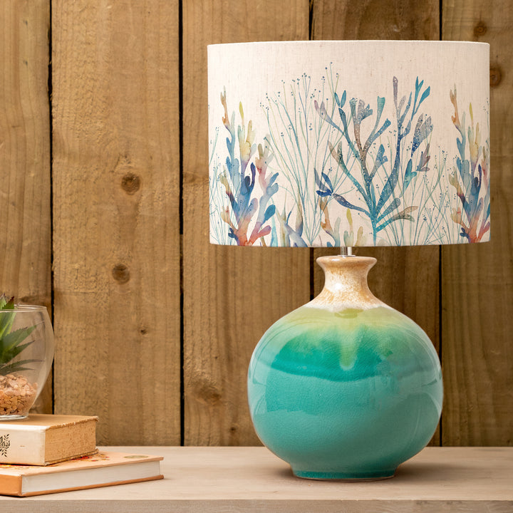 Neso Table Lampbase Aqua/Coral Reef EVA 30cm Lampshade Cobalt