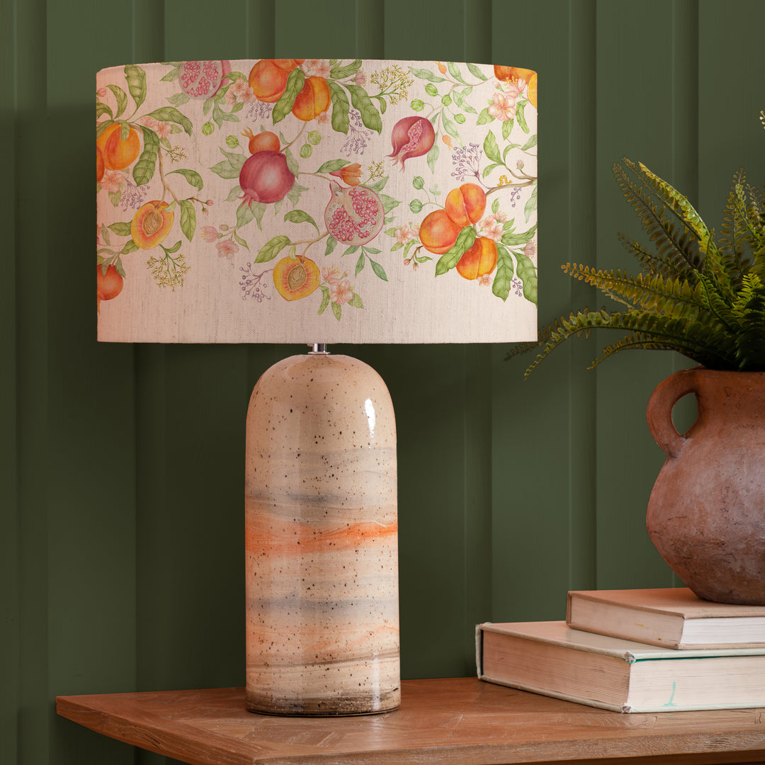 Ocefina Table Lampbase Sandstone/Shrubbery Fruits EVA 40cm Lampshade Melba