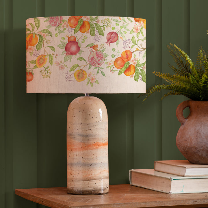 Ocefina Table Lampbase Sandstone/Shrubbery Fruits EVA 40cm Lampshade Melba