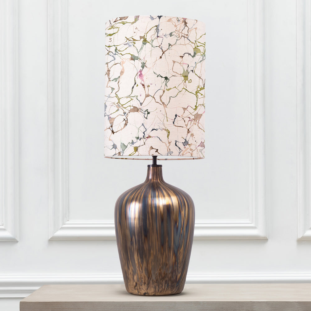 Olywn Table Lampbase Glass/Carrara Anna 33cm Lampshade Meadow - image 2