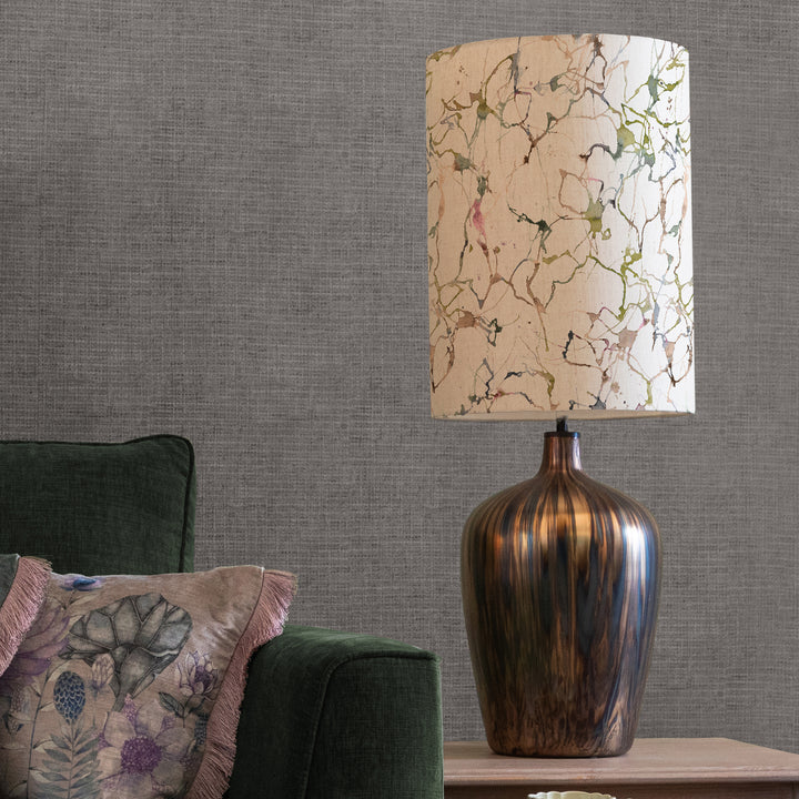 Olywn Table Lampbase Glass/Carrara Anna 33cm Lampshade Meadow