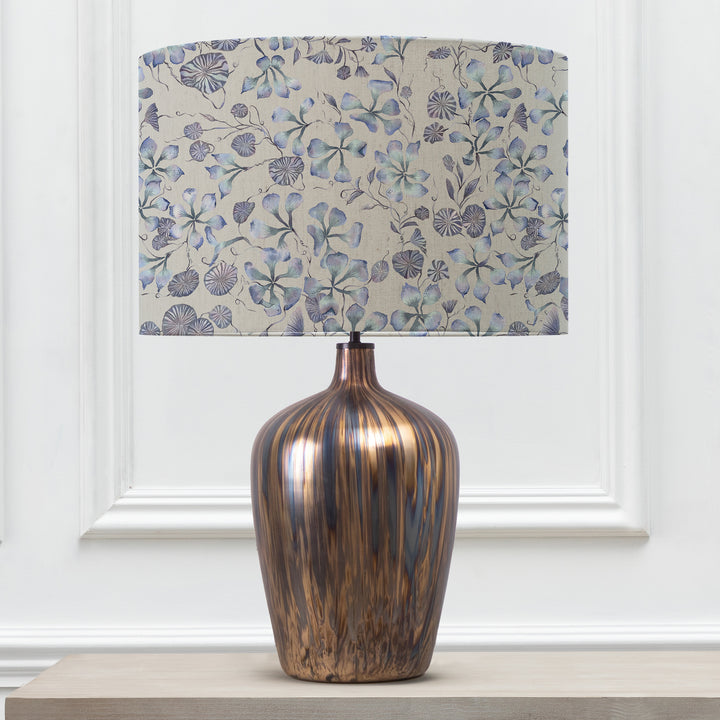 OLYWN TABLE LAMPBASE GLASS/PHILIPA DELFT BLUE EVA 47CM LAMPSHADE BLUE