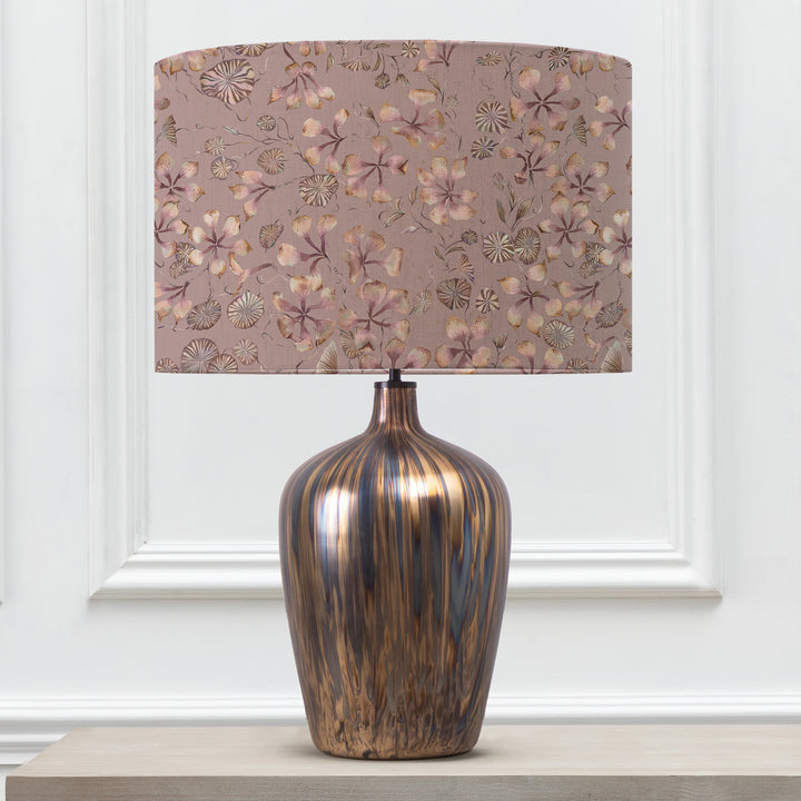 OLYWN TABLE LAMPBASE GLASS/PHILIPA VIOLA EVA 46CM LAMPSHADE PINK