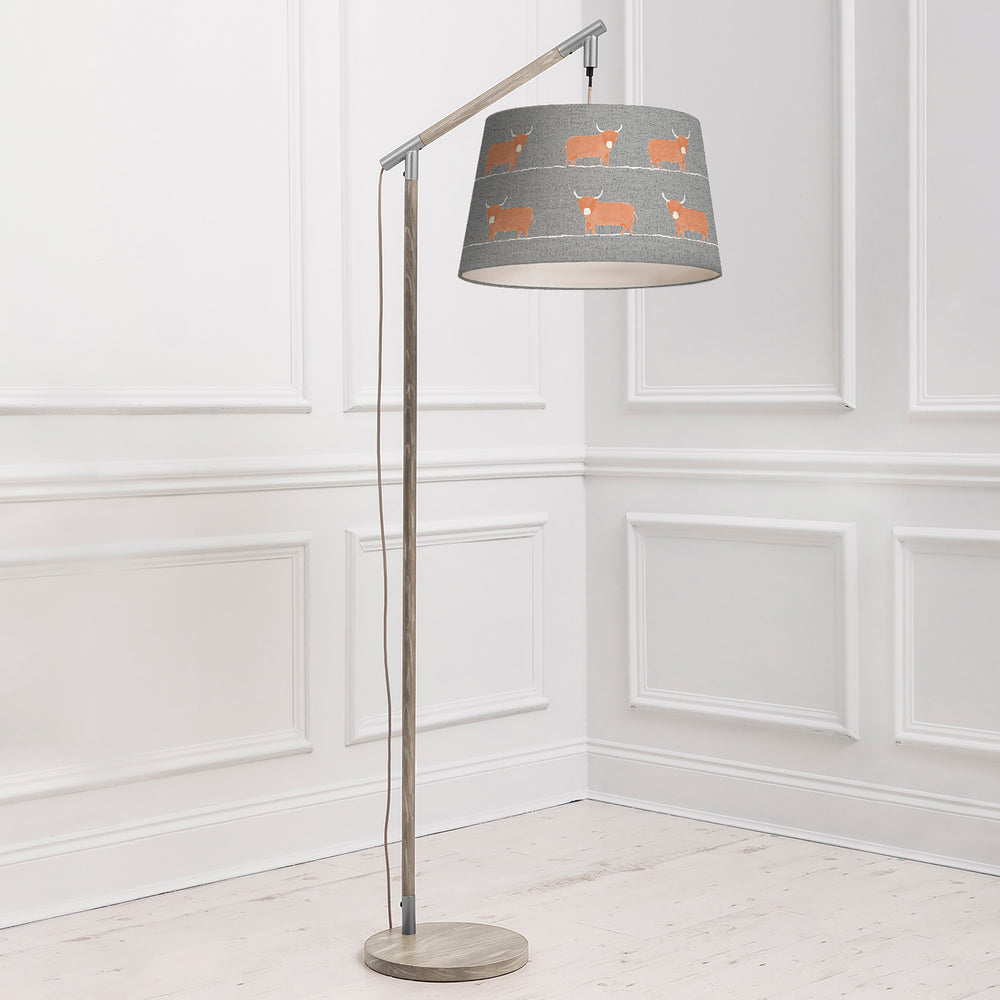 Quintus Floor Lampbase Grey Wash/Dougal Quintus Taper 46cm Lampshade Granite - image 2