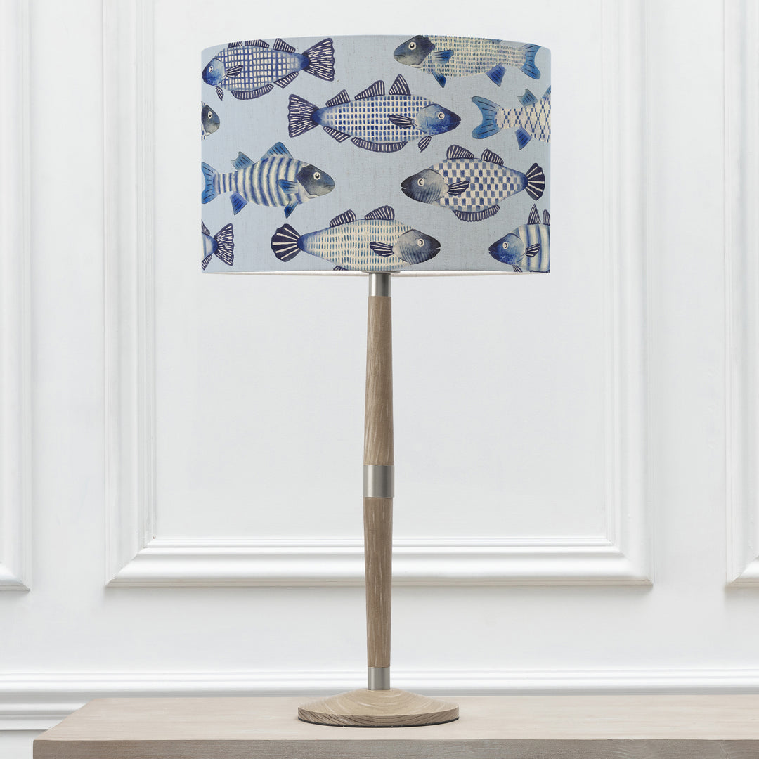 Solensis Tall Table Lampbase Grey/Cove EVA 40cm Lampshade Cobalt - image 2