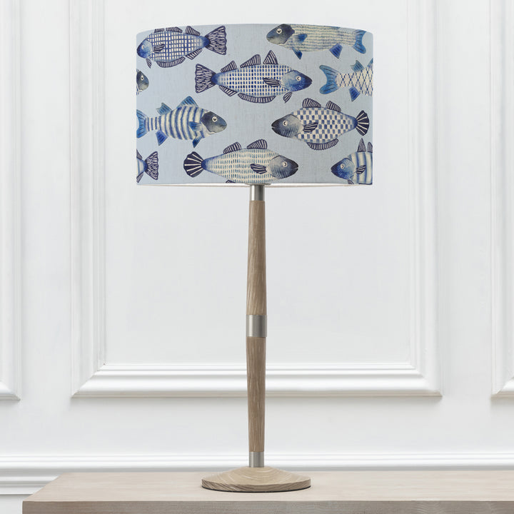 Solensis Tall Table Lampbase Grey/Cove EVA 40cm Lampshade Cobalt - image 2